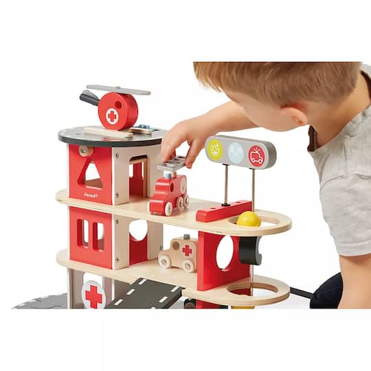 Janod® Red Fire Station Toy Set